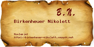 Birkenheuer Nikolett névjegykártya